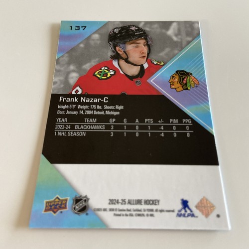 NHL Card-Frank Nazar-Rookie Allure 2024-25-Chicago - Bild 2 von 2