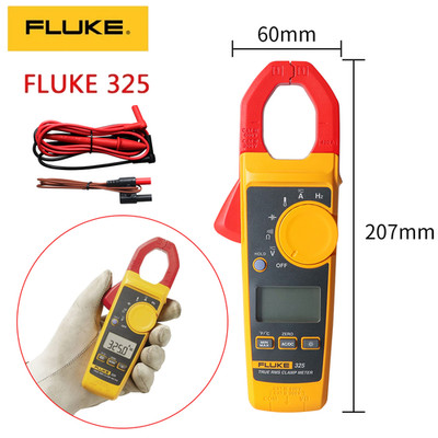 Fluke 325 True-RMS AC/DC Stromzange Multimeter mit Temperaturfühler und Gehäuse