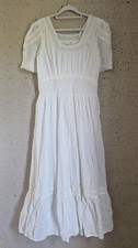 CHASING UNICORNS Y2K White Lace Maxi Prairie Dress Size M BNWOT