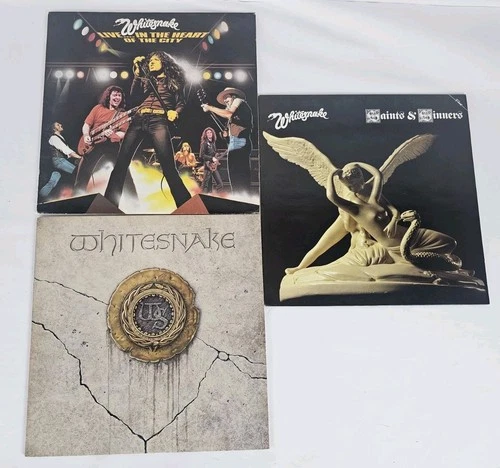 Lot of 3 Whitesnake Lps - Saints & Sinners / Whitesnake / Live In The Heart