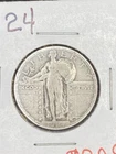 1924 Standing Liberty Quarter 25 Cents 90% Silver Philadelphia Mint Coin