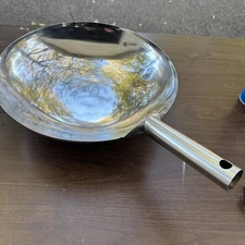 Winco Stainless Steel Welded Joint Wok, 16 Inch NWOT