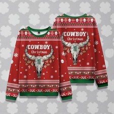 Cowboy Christmas Ugly Sweater For men  women S-5XL