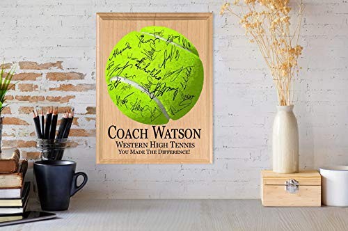 Tennis Coach Gift Plaque SIGNABLE Custom Recognition Award Trophy for Team Co... thumbnail 6
