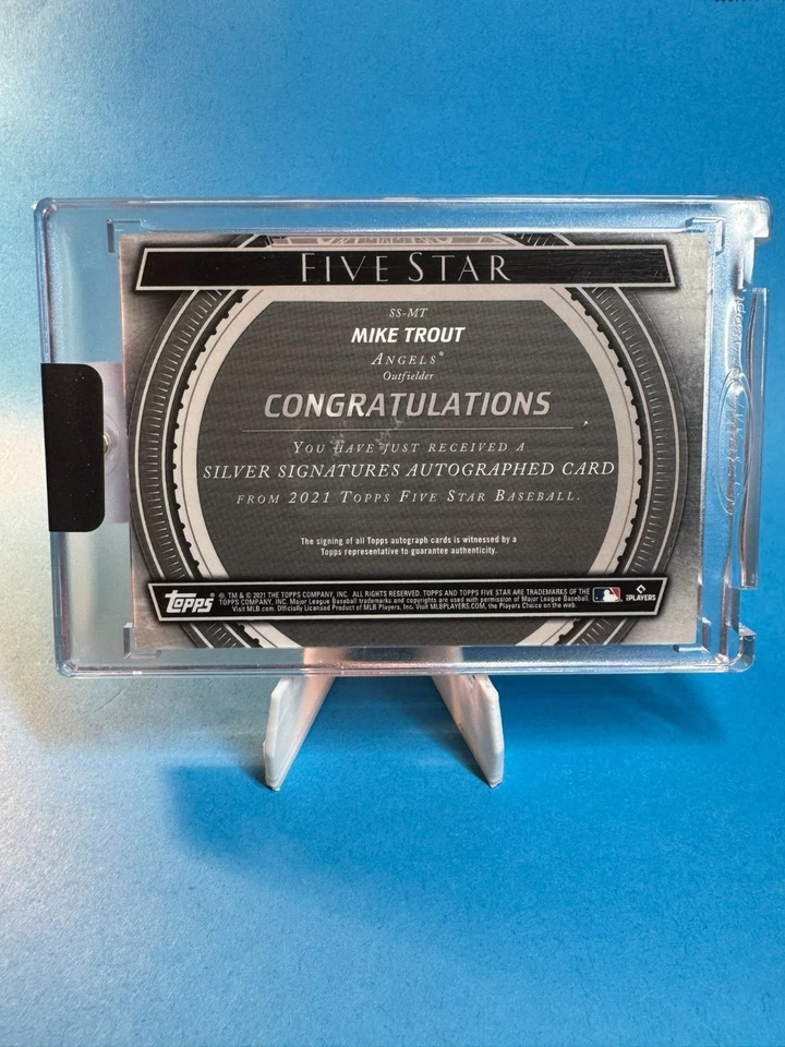 2021 TOPPS FIVE STAR MIKE TROUT SILVER SIGNATURES AUTO CARD Blue 12/20 - Image 2 of 2