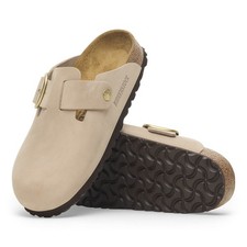 Birkenstock Boston Big Buckle Nubuck Leather Sandcastle Clog Select Size