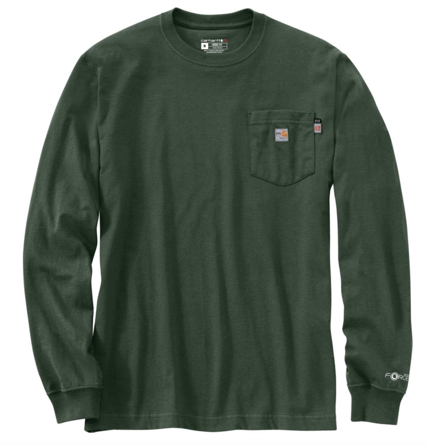 Carhartt Men 4XL Flame Resistant Force Loose Fit LS Light Camo Bandana T-shirt image 2