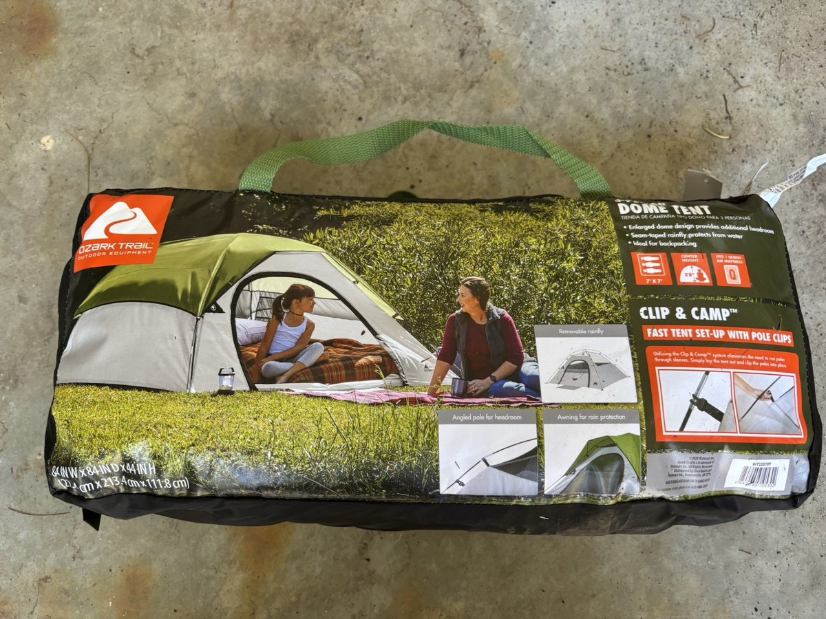 Ozark Trail, 3-Person Clip and Camp Dome Tent, ft x ft x 44 in, lbs