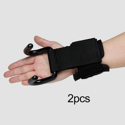 2 Pieces Weightlifting Hooks Gym Lifting Strap Nonslip Heavy Duty Wrist Padding