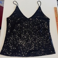 Sparkling Black and Silver Sequin Camisole