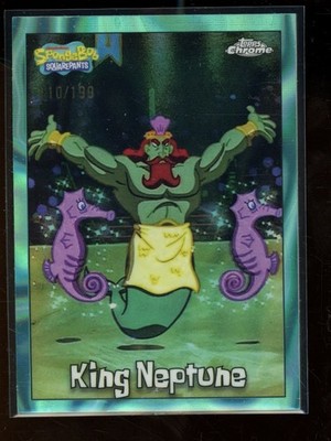 2025 Topps Chrome SpongeBob #11 King Neptune Aqua Ray-Wave /199