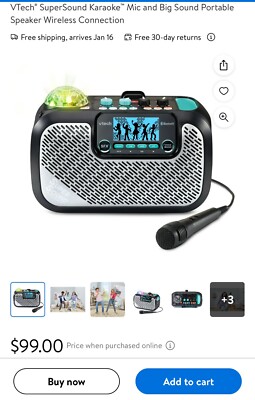 New VTech Super Sound Family Karaoke Portable Speaker Bluetooth 2 Microphones