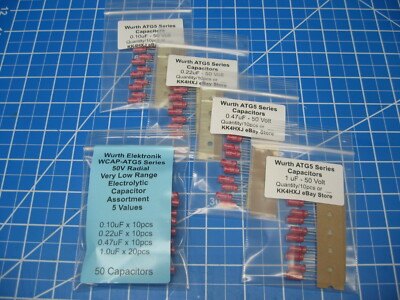 Wurth ATG5 Series - 50V 0.22uF Radial Electrolytic Capacitors - 10Pcs