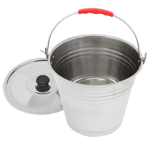 Cubo de almacenamiento de hielo de acero inoxidable cubo de agua multiusos con tapa de almacenamiento - Imagen 4 de 12
