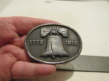 VTG 1975 BERGAMOT BRASS WORKS LIBERTY BELL BICENTENNIAL 1776-1976 BELT BUCKLE