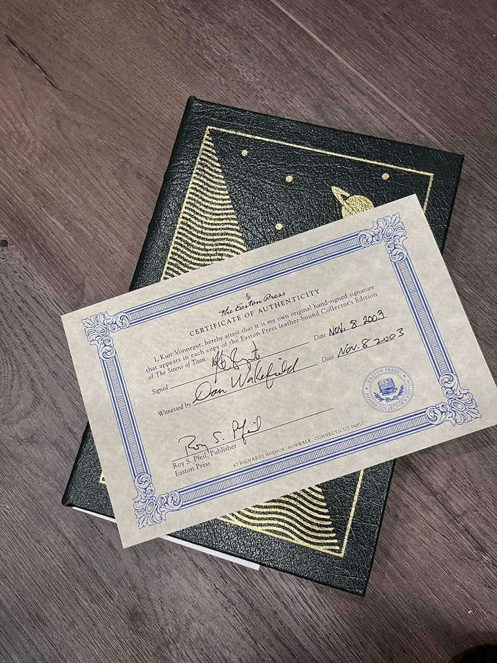 THE SIRENS OF TITAN Kurt Vonnegut Easton Press Signed Cert Of Authenticity Foto 2 de 4