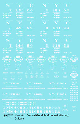 K4 G 1:29 Scale Decals New York Central 40 Ft Boxcar White