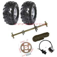 32" Go Kart Rear Live Axle Kit Brake Sprocket 7'' 8'' 10'' Wheel Tire Mower Quad