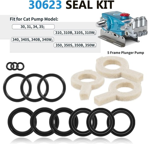 30623 Seal Kit for Cat Pump 30 31 34 35 310 340 350 Model Pressure Washer Repair - Picture 2 of 10