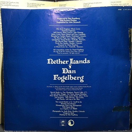 Dan Fogelberg Nether Lands Record Album Vinyl LP, Epic 34185, - Picture 5 of 8