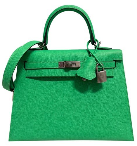 Hermes Kelly 25 Sellier Vert Comics Green Epsom Leather Palladium Hardware