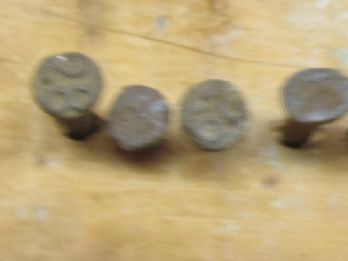15 Vintage Numbered Railroad Cross Tie Nails Round Heads - Picture 2 of 7
