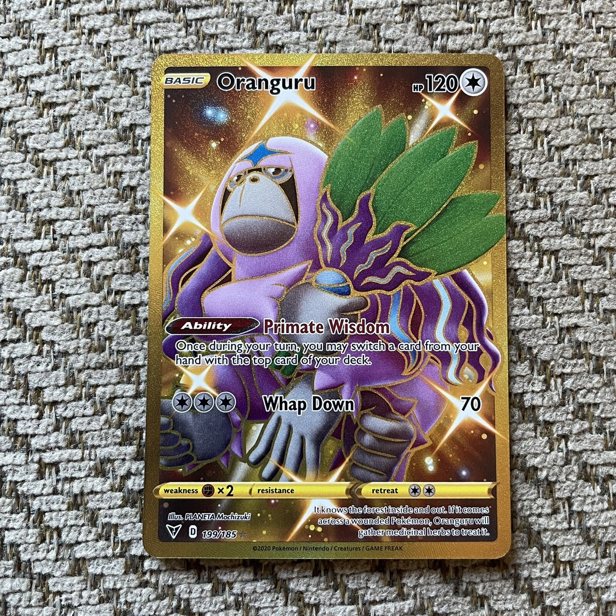 gold oranguru pokemon card Oranguru 2020 Sword & Shield: Vivid Voltage #199/185 Holo (Secret) Price Mitsuhiro Arita Hidden Fates Oranguru - Vivid Voltage #199