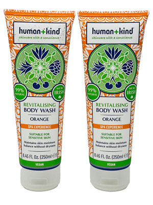 2 Human+kind revitalising Orange vegan body wash 8.45 fl oz new