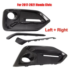 Pair Front Bumper Fog Light Cover Left&Right For Honda Civic Hatchback 2020-2021