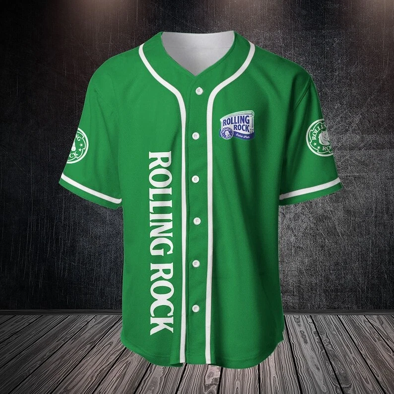 Vintage Rolling Rock Baseball Jersey Shirt, Beer Baseball Jersey, Gift For Men
