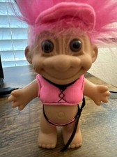 THONG BIKINI TROLL DOLL - 5" Russ Troll Doll - Hot Pink Hair - Used