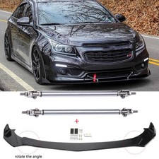 For Chevrolet Cruze 2010-2019 Front Bumper Lip Splitter Glossy Black+ Strut Rods