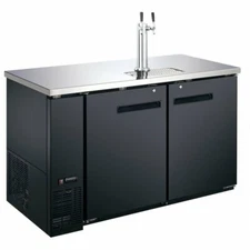 U-STAR USBD-5928/2 59" Draft Beer Cooler/Dispenser w/ 19 cu. ft. 2 Half Kegs,...