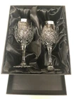 24% Hand Cut Lead Crystal Red Wine Glasses in Silk Lined Presentation Box