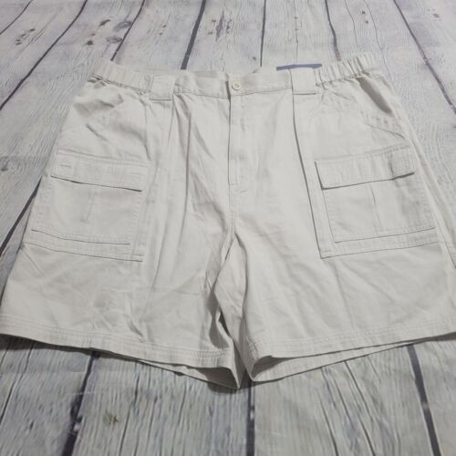 Croft & Barrow Cargo Shorts Mens 44 Khaki Tan Cream Pockets 100% Cotton NWT