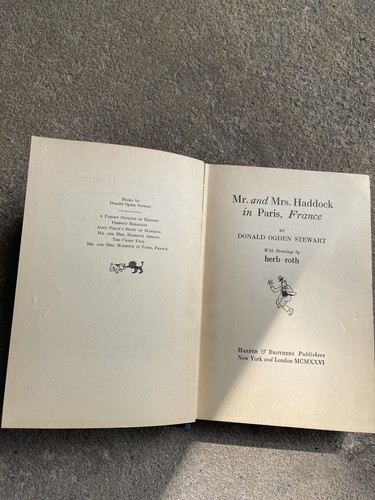 MR. AND MRS. HADDOCK IN PARIS, FRANCE By Donald Ogden Stewart - Hardcover - 第 3/4 張圖片