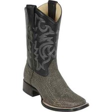 Los Altos RUSTIC GRAY Genuine SHARK Western Cowboy Boot Square Toe D 8220909