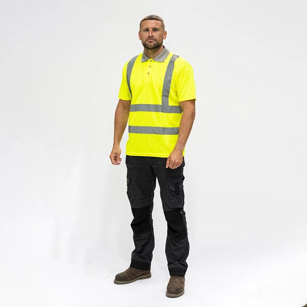 Timco Hi Visibility Polo Shirt Short Sleeve Yellow Size XX