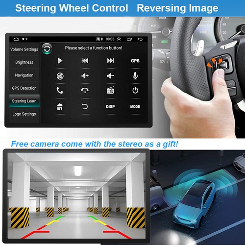 Rotatable 10.1" Android 13 Touch Screen Car Stereo Radio GPS Carplay Single 1DIN - Picture 10 of 15