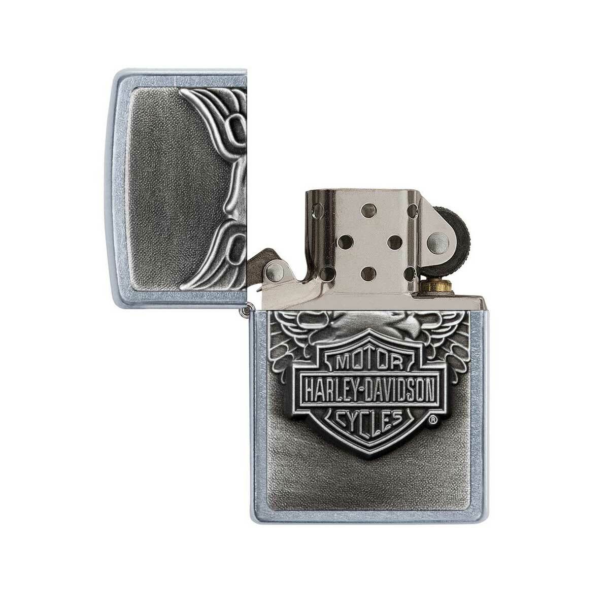 Zippo Windproof Lighter Harley Davidson Emblem Street Chrome Refillable 20230