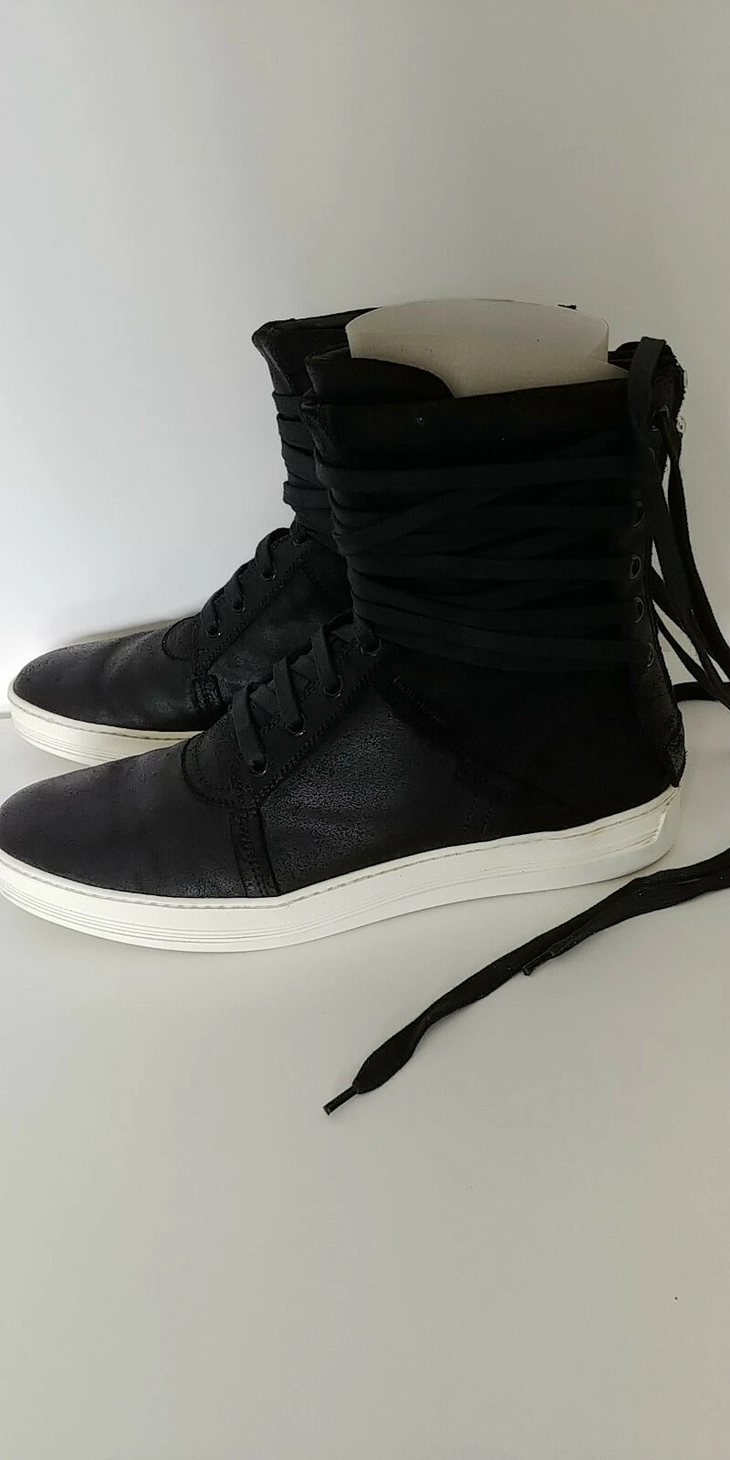 Runway SS10 DIOR HOMME MII Black High Top Sneakers Sz.41 Kris Van Assche ()