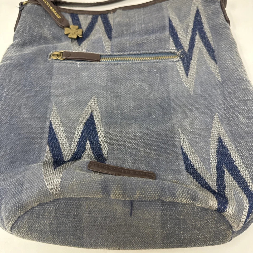 Bandolera de algodón LUCKY BRAND Boho Hippie rara azul Foto 4 de 4