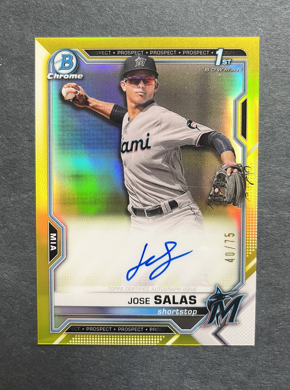2021 Bowman Chrome 1st Prospects Yellow Refractor /75 Jose Salas #CPA-JS Auto