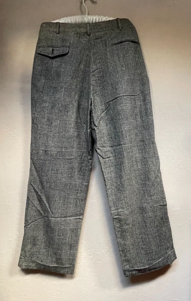 Pantalones plisados de lana de tiro alto gris 32 para mujer The J. Peterman Company Foto 2 de 4