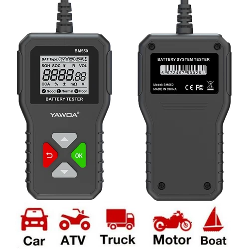 KINGBOLEN BM550 6V 12V 24V Car Battery Tester Auto Diagnostic Device 100-2000CCA - Picture 1 of 17