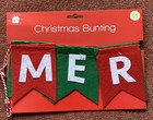 MERRY CHRISTMAS FELT BUNTING Hanging Garland Banner Xmas Party House Decoration