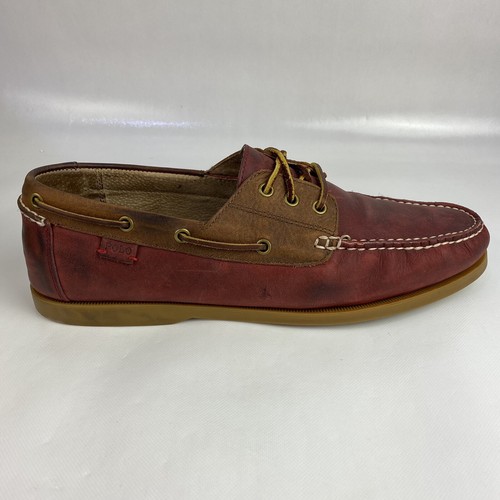 Size 14 D - Men’s Polo Ralph Lauren Crimson Leather 3-Eyelet Oxfords Boat Shoes - Bild 2 von 7