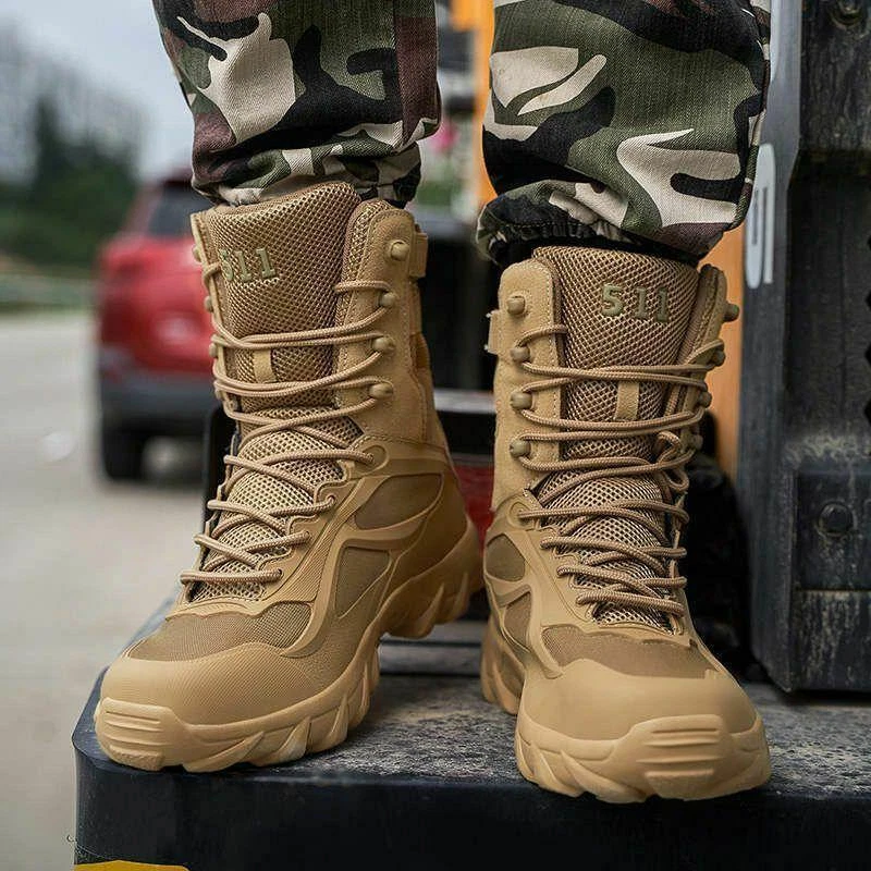 Hombre Zapatos De Trabajo Botas Militares T cticas Alto Confort Superior Talla