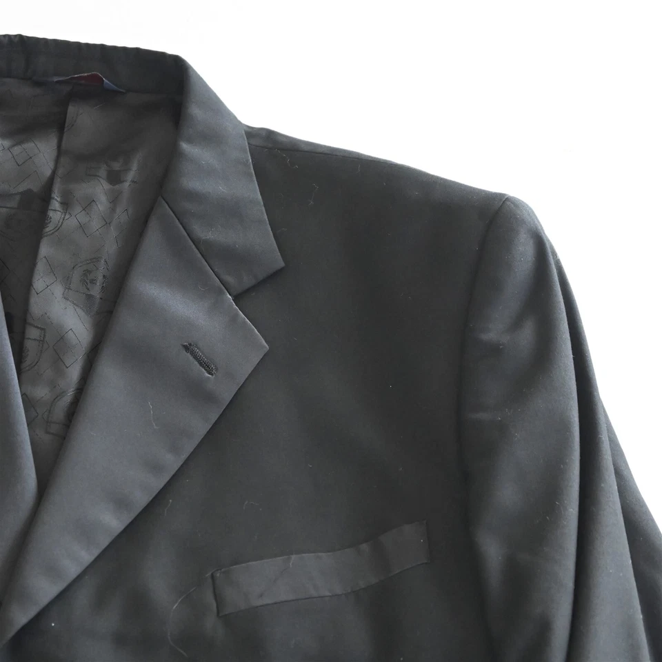 Phat Farm 44L 36x30 Negro Cuatro Botones Hombres Formal Chaqueta Pantalones Esmoquin Foto 2 de 4
