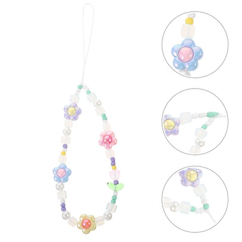 Blumen-Handy-Kette Fräulein Perlenbesetzter Handyanhänger Handy-Lanyard - 第 1/12 張圖片